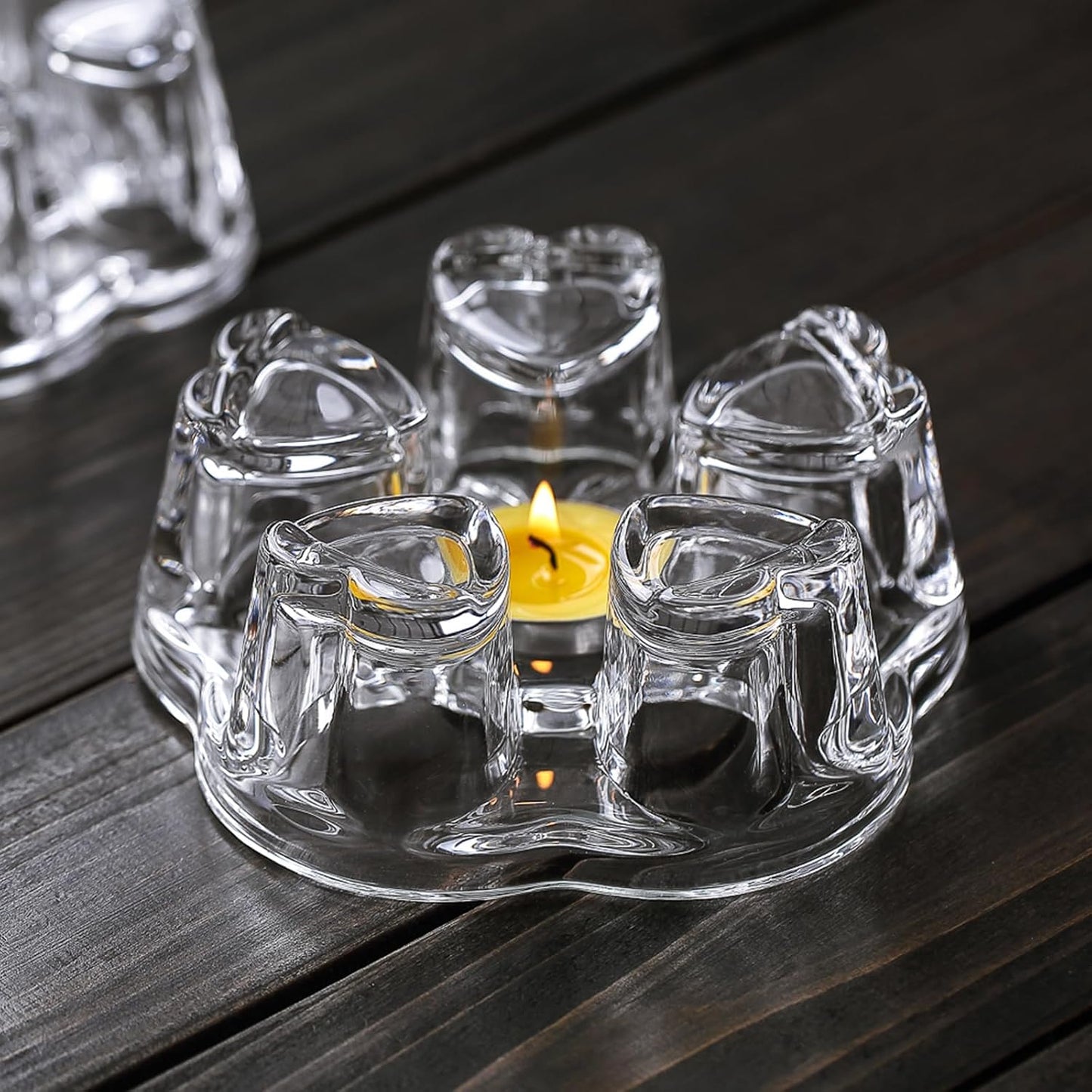 Teapot Warmer, Borosilicate Glass Tea Warmer, Heating Base Tea Warmer 5.3in Dial, Candle Never Flames Out with Tealight Holder