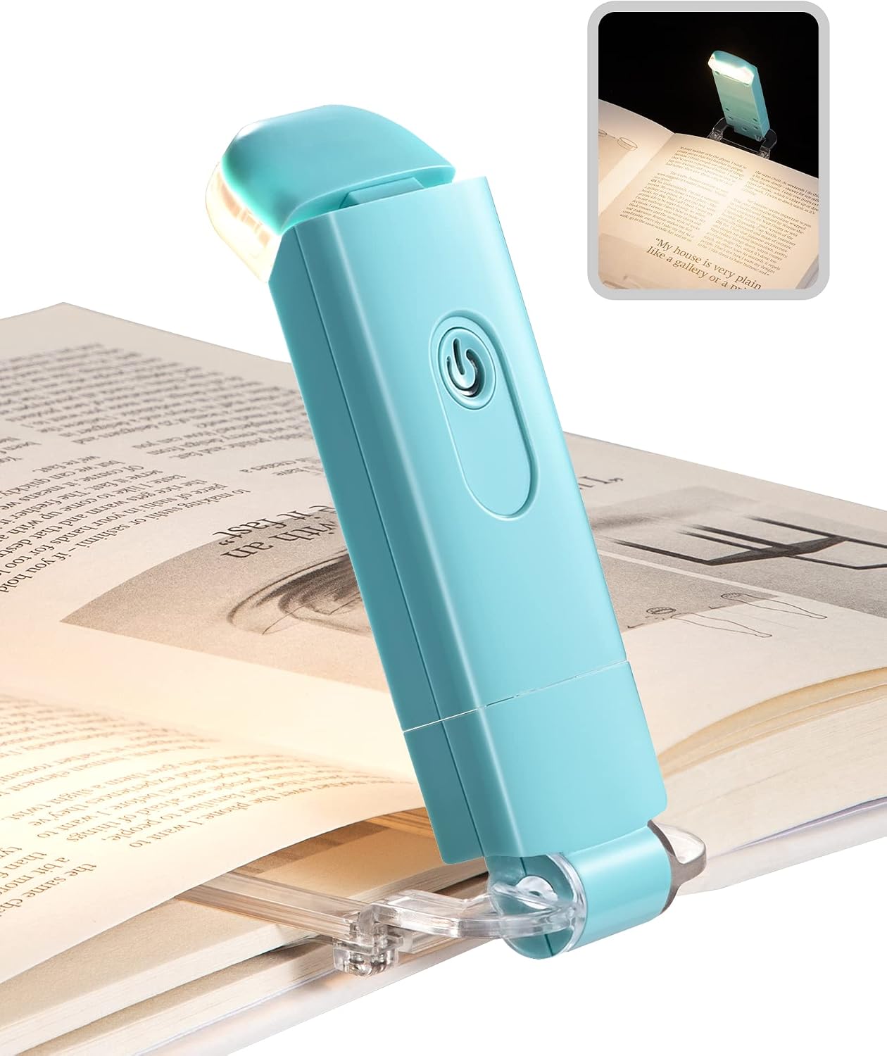 DEWENWILS USB Rechargeable Book Reading Light, 3000K Warm White, Brightness Adjustable Clip on LED Bookmark Lamp at Night in Bed, Portable Booklight for Bookworms, Kids