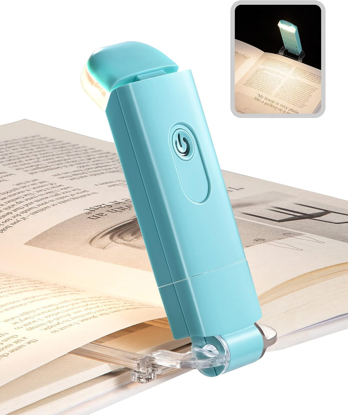 DEWENWILS Rechargeable Book Light for Reading in Bed, Warm White, Brightness Adjustable for Eye Care, LED Clip on Book Lights for Kids, Portable Bookmark Light, Yellow