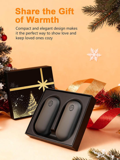 Pocket Size Hand Warmers Rechargeable 2 Pack, 6000mAh Electric Hand Warmers for 24H Safe Heat, 3 Settings Fast Heating Handwarmers Up to 131℉ for Christmas, Outdoor, Golf, Hunting, Camping Accessories