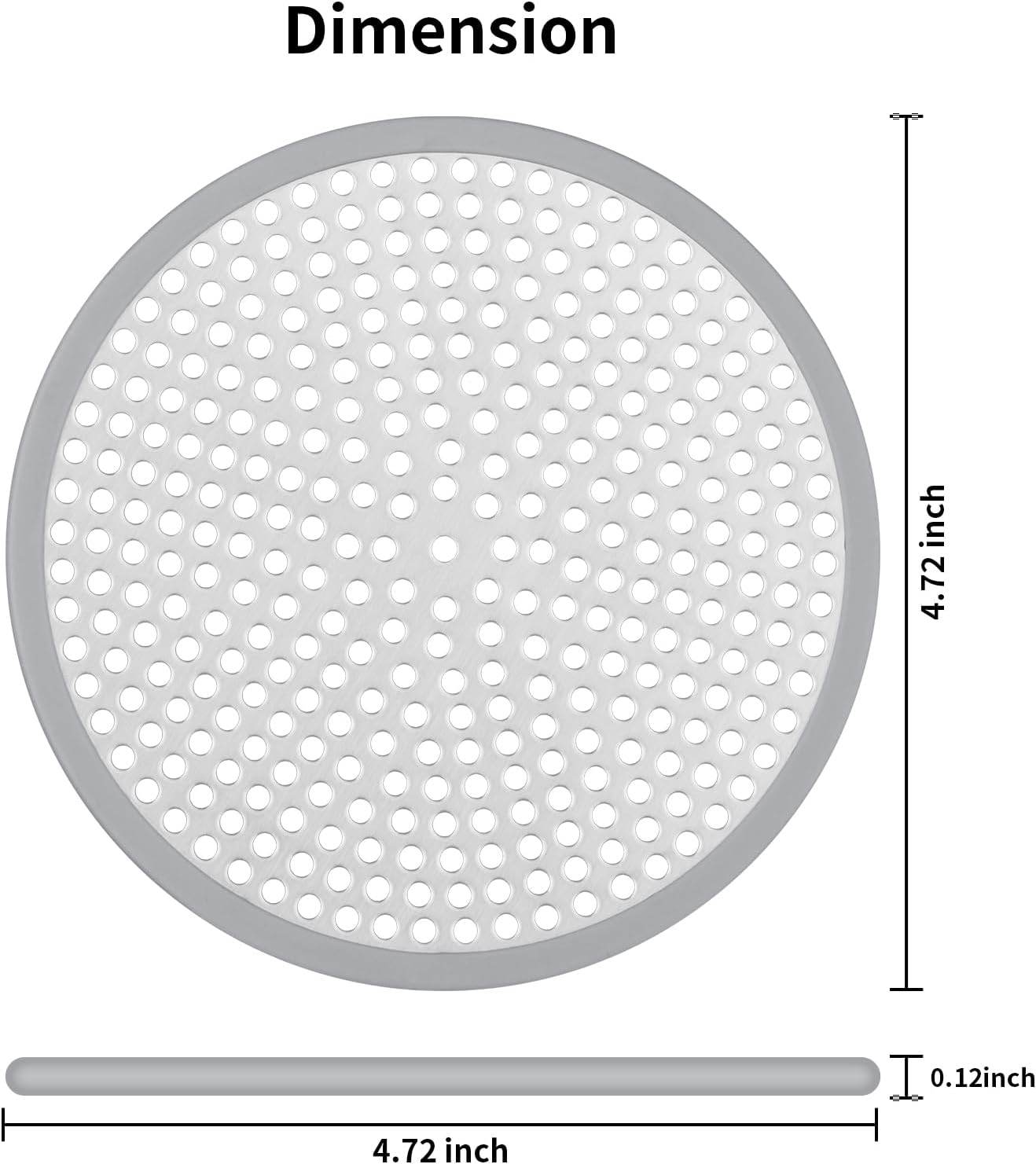 Ohtomber 2PCS 4.72" Stainless Steel Shower Drain Hair Catcher, Silicone Rim | Fine Mesh Hair Trap, Anti-Clog, Silicone Rim, Rust Proof, Fits Shower Bathtub Sink Floor Drains, Easy Disassembly & Cleaning