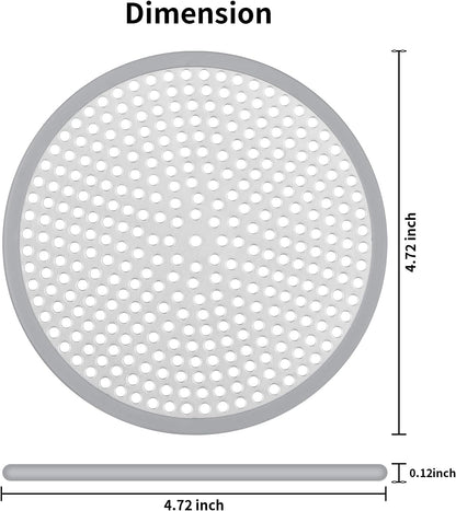 Ohtomber 2PCS 4.72" Stainless Steel Shower Drain Hair Catcher, Silicone Rim | Fine Mesh Hair Trap, Anti-Clog, Silicone Rim, Rust Proof, Fits Shower Bathtub Sink Floor Drains, Easy Disassembly & Cleaning