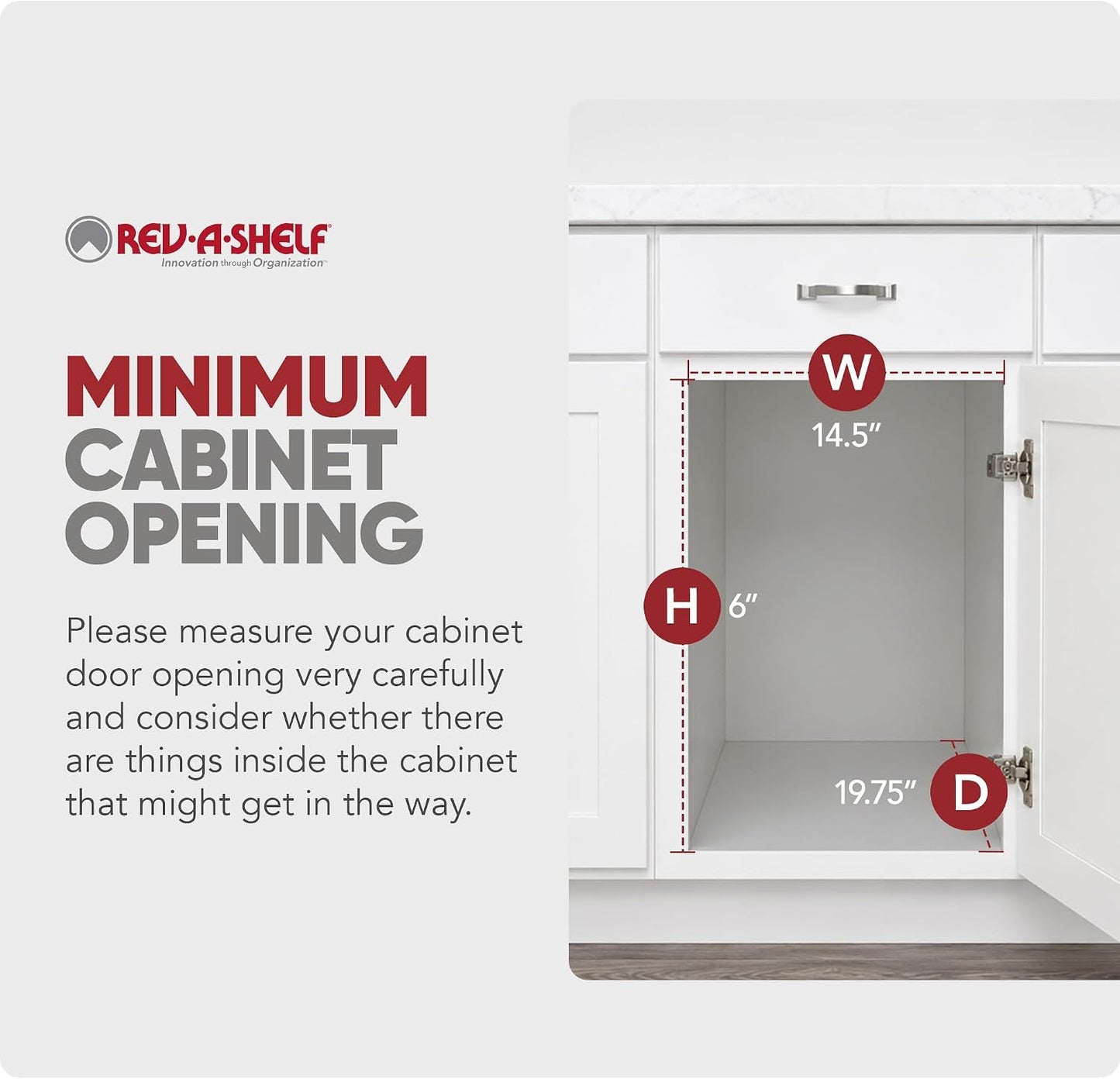 Rev-A-Shelf Pullout Organizer for Cabinets, Min Opening Width of 18" | STwo-Tier Steel Shelf for Kitchen or Vanity Cabinet Organization, Heavy Gauge Wire Slide Out Storage Basket, 5WB2-1822CR-1