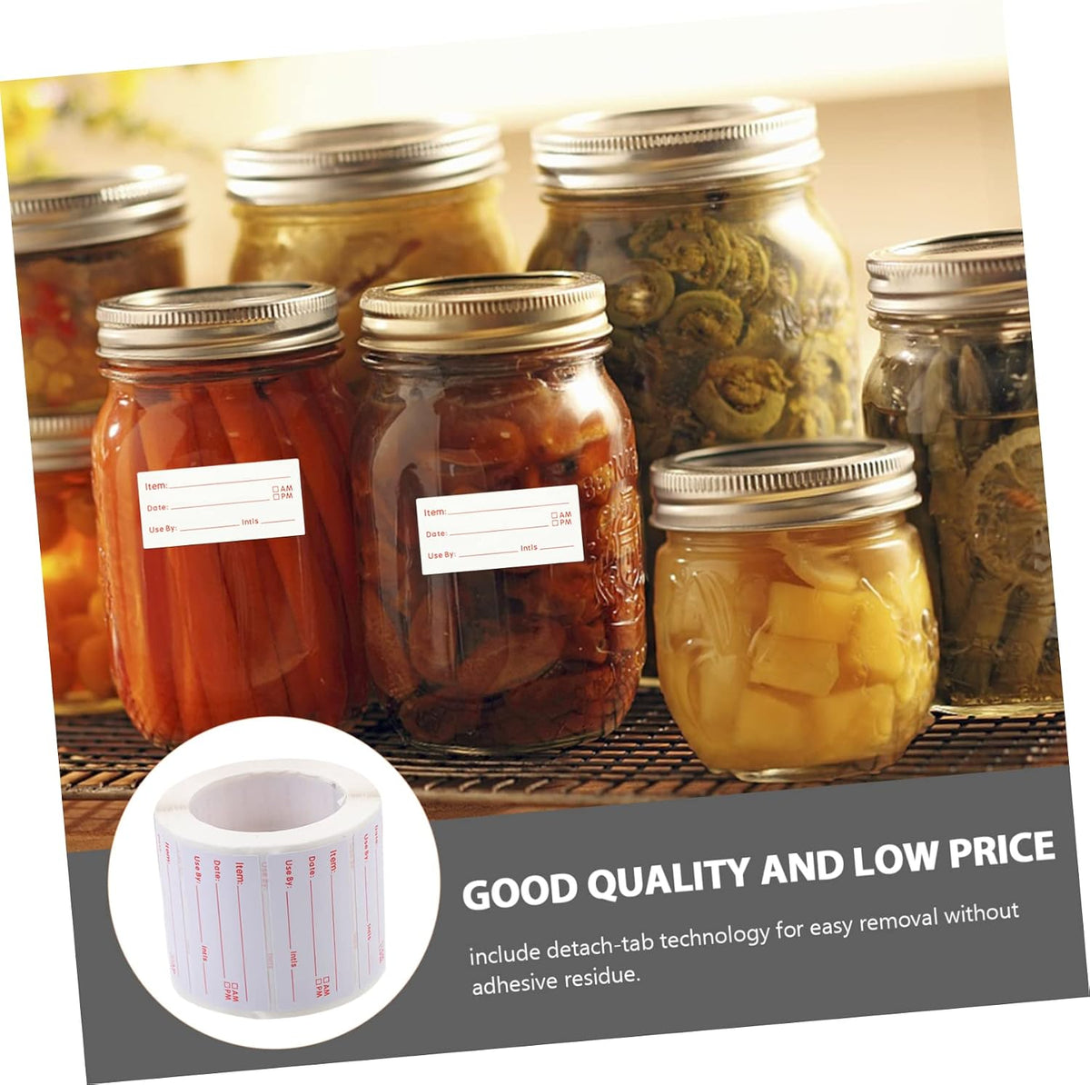 Writable Food Label Roll 1x2 inch Red Raflacoat Stickers for Meat