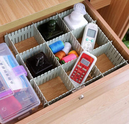 Onerbuy 8pcs Adjustable Grid Drawer Dividers DIY Plastic Closet Separator Tidy Organizer Container 32.5 * 7cm/ 12.8 * 2.8inch for Underwear Socks Belt Office Supplies(Transparent White)