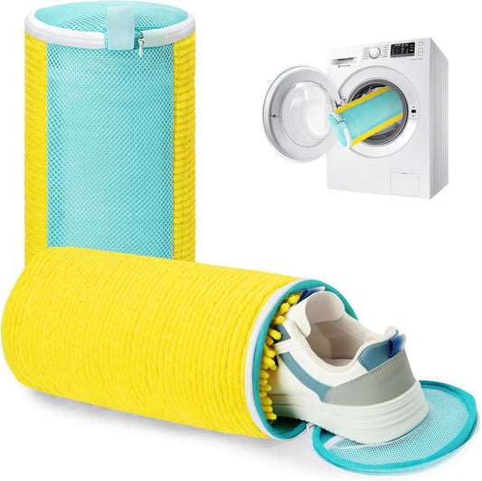Shoe Washing Machine Bag Laundry Shoe Bag for Washer and Dryer Reusable 2pc Shoe Cleaning Bags for Sneakers 360 Deep Cleaning for All Shoes Types with Invisible Zipper