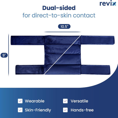 REVIX Microwave Heating Pad for Knee Support, Heated Knee Wrap with Moist Heat for Stiffness, Elbow & Joint, Microwavable Hot or Cold Compress for Women & Men