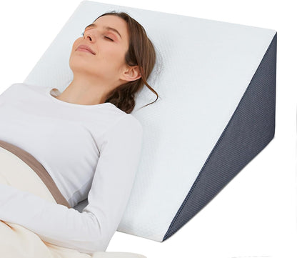 Wedge Pillow for Sleeping, Body Positioner for Side Sleepers | Back and Leg Support, Body Positioning, Pregnancy Support, Ankle Elevation, Memory Foam, Machine Washable Cover