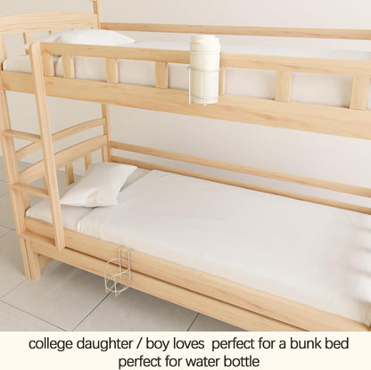 Cup Holder for Bed (Diameter: 3.3IN) Drink Holder Water Bottle/Glass Organizer for Wood Dorm Room Bunk Bed Crib, Metal Toddle Bed,Loft Bedside, Headbed, Car,Office Desk Partition