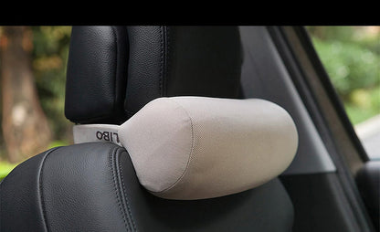 ALIBO Memory Foam Chairs Recliner Car Neck Pillow with Adjustable Strap Soft Auto Cervical Round Roll Bolster Headrest Supports Cushion Pad Black 1 Piece