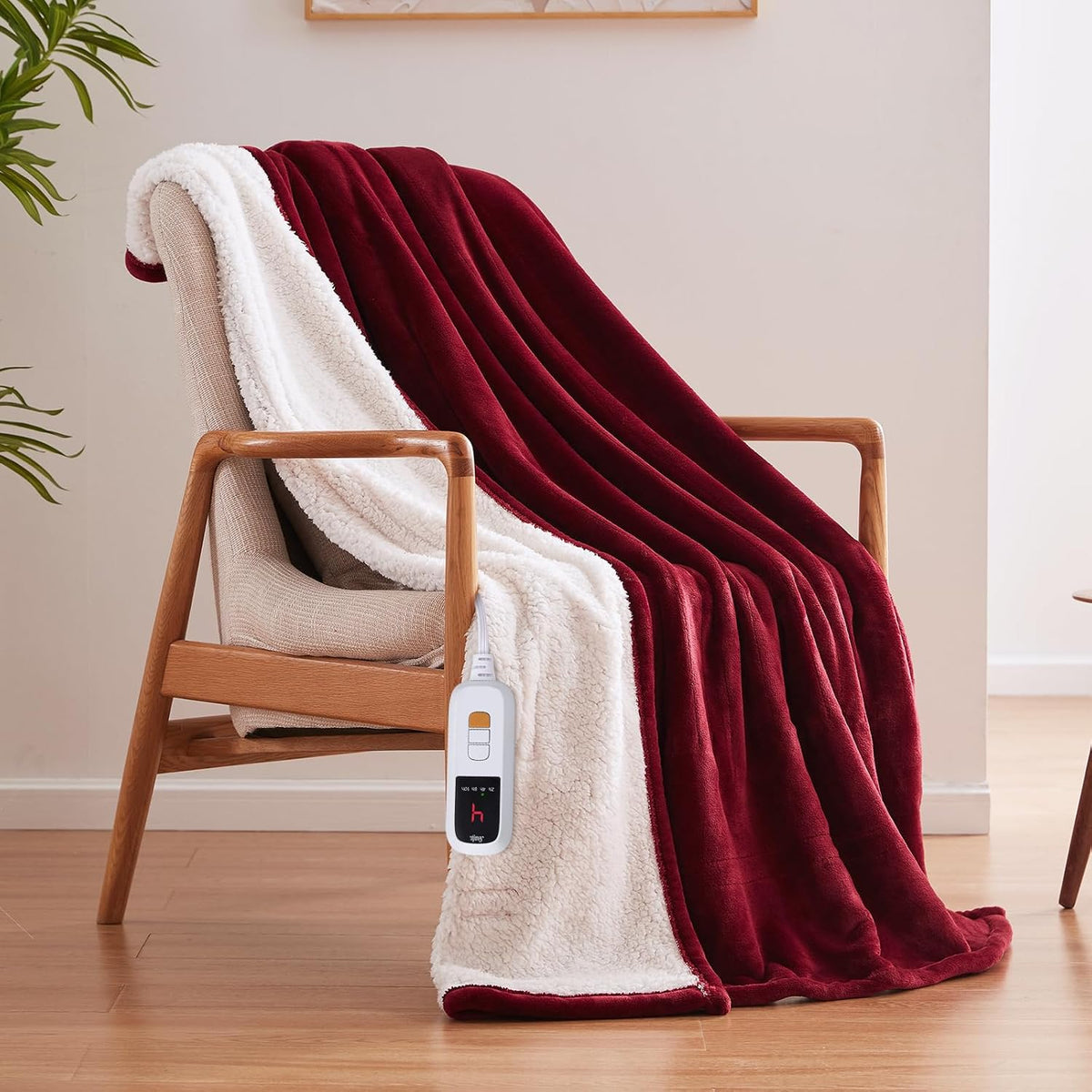 Sealy Electric Blanket Throw 50×60, Flannel to Sherpa, Charcoal
