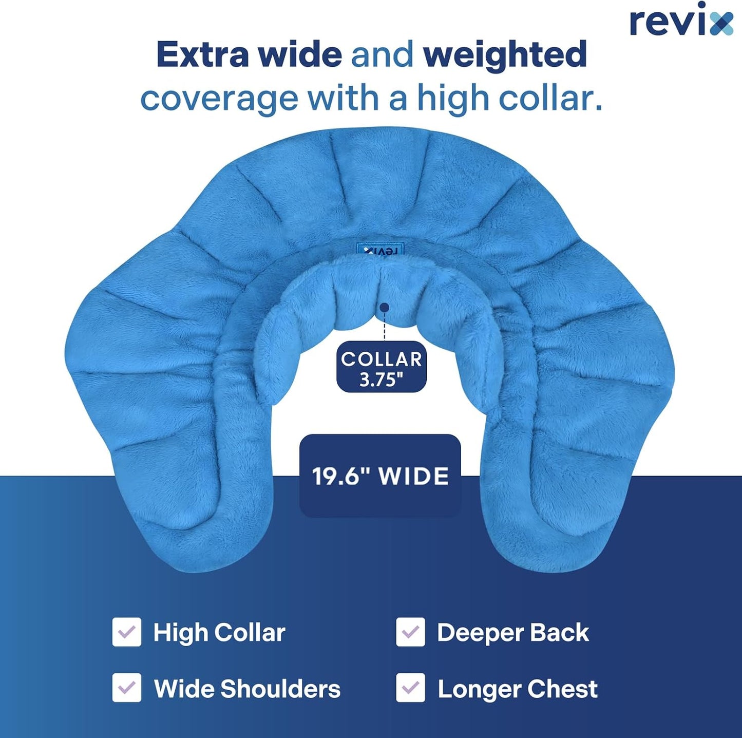 REVIX Microwavable Heating Pad for Neck Shoulders and Back, Microwave Heated Neck Wrap with Moist Heat, Light-Gray
