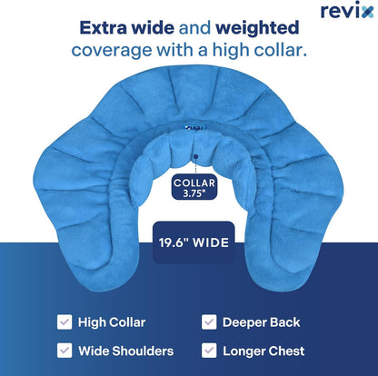 REVIX Microwavable Heating Pad for Neck Shoulders and Back, Microwave Heated Neck Wrap with Moist Heat, Light-Gray