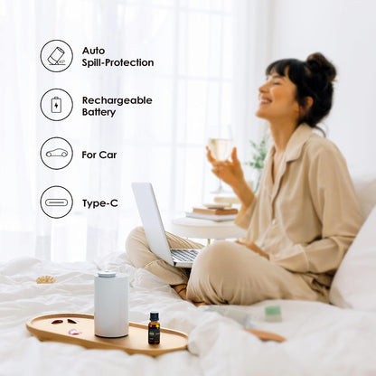Airversa AN6 Waterless Diffuser for Essential Oil for Home, Room, Black