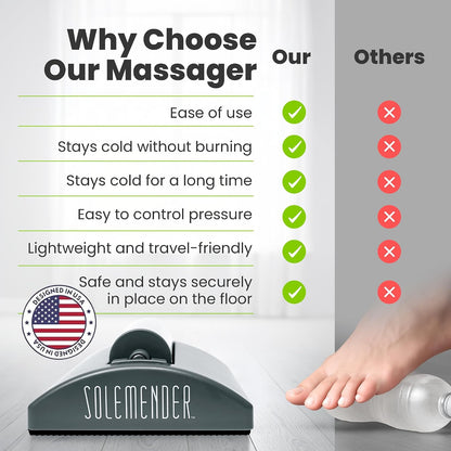 Wooden Foot Roller - Soothe & Massage Sore Feet (Jade Stone) | Boosts Circulation & Relaxes Tired Muscles, Deep-Tissue Massage At Home, Under the Desk Foot Pain Relief
