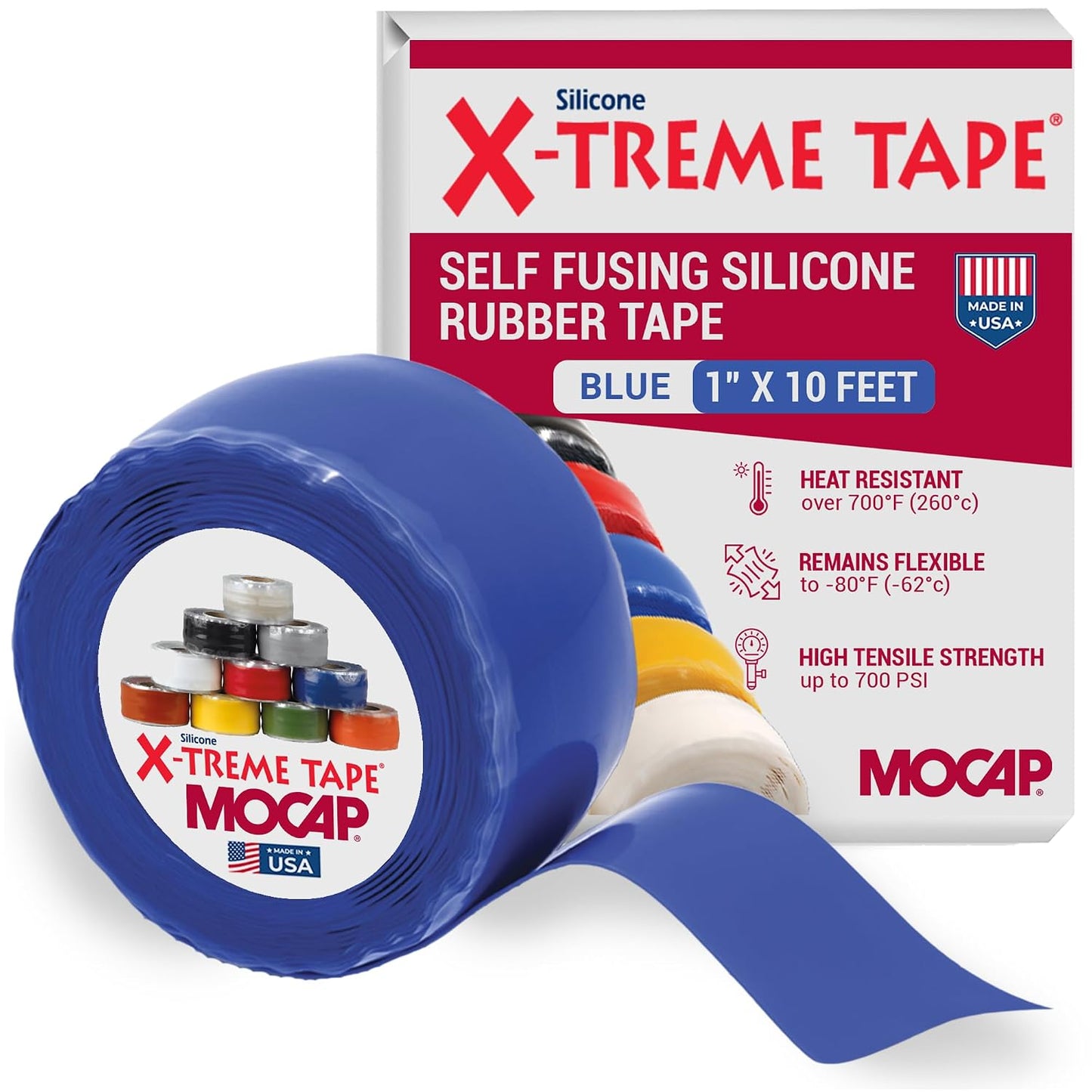 X-Treme Tape Self Fusing Silicone Tape - 1" x 10 Ft Roll - White | Heavy Duty Rubber Electrical Tape, Waterproof, For Automotive, Hose, Pipe, Outdoor & Emergency Repairs, Insulating, Flexible
