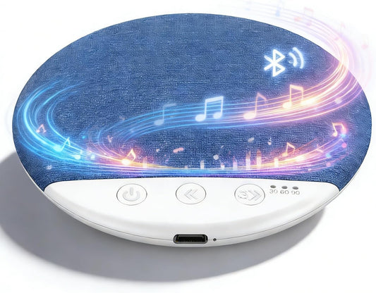 Under Pillow Speaker for Sleeping, Mini Bone Conduction Bluetooth Sleep Aid, Stereo Bass, Volume Control, TF Card Support, Plastic, Battery Powered, Blue