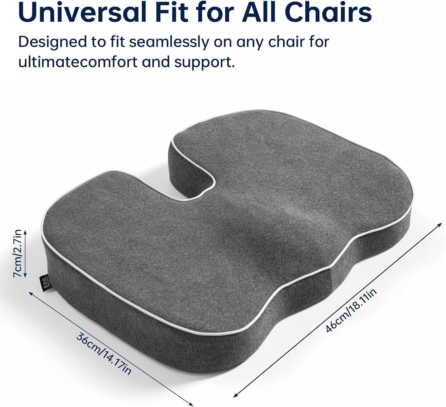 Hip Cushion Support,Everlasting Comfort,Tailbone Sciatica Relief Suitable | Breathable Material Memory Foam Core Skin-Friendly Non-Irritant Fabric Heat-Trapping Prevention Universal 46×36cm size