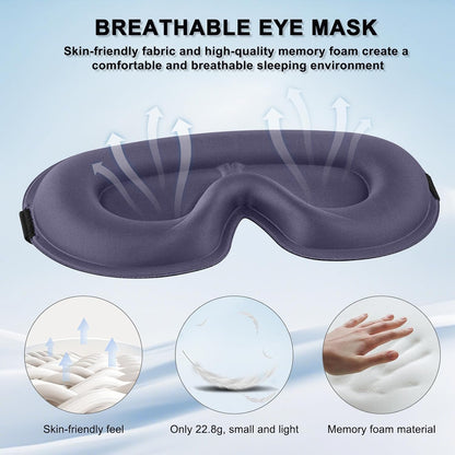 2 Pack Sleep Mask for Side Sleeper, Complete Light Blocking 3D Sleeping Eye Mask, Soft Breathable Eye Cover for Women Men, Travel, Nap, Relaxing Zero Pressure Night Blindfold (Pink+Purple)
