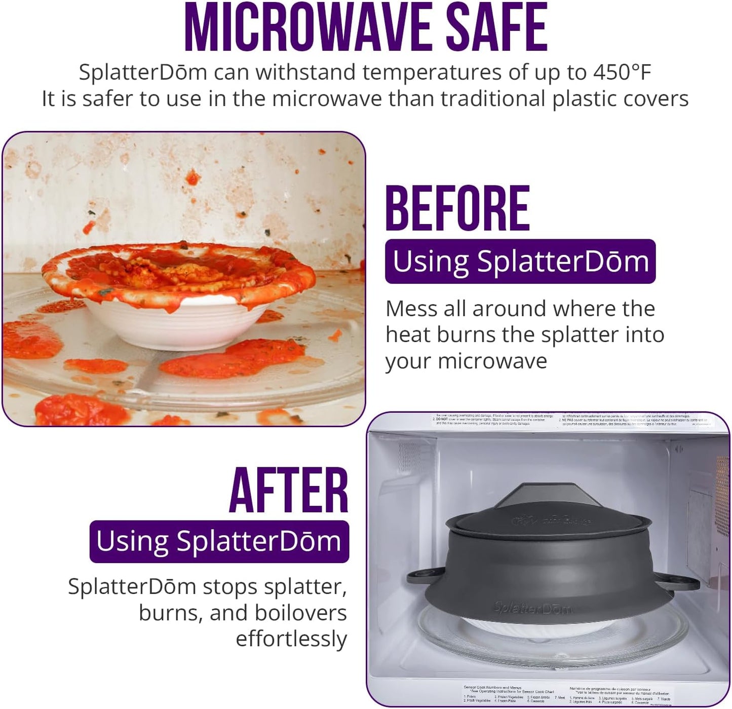 L.I.Q. Silicone Splatter Guard, Durable SplatterDom, Blue Steel, Large | 10 and 12 Inch Pots, 10'' Lid, Food and Oil Splash Guard for Cooking, Easy to Clean and Store, BPA-Free, Microwave Safe