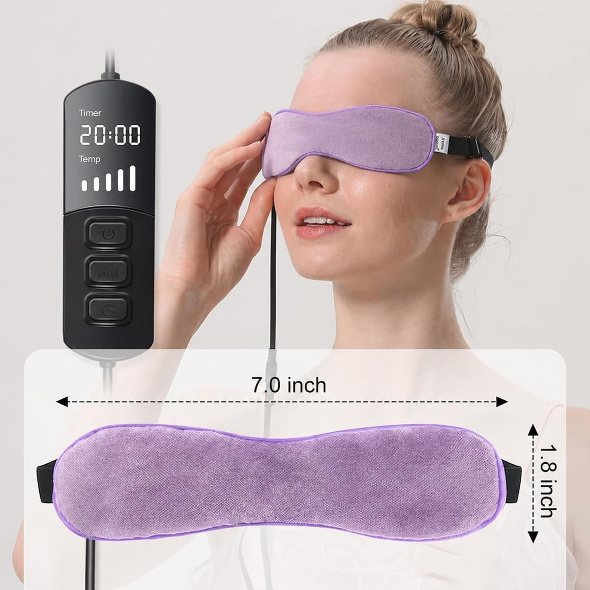 Aroma Season Heated Eye Mask for Dry Eyes, Warm Eye Compress with Flaxseed for MGD, Dry Eye Syndrome, Chalazion Blepharitis Stye Eye Treatment, Steam Moist to Unclog Glands (Blue)