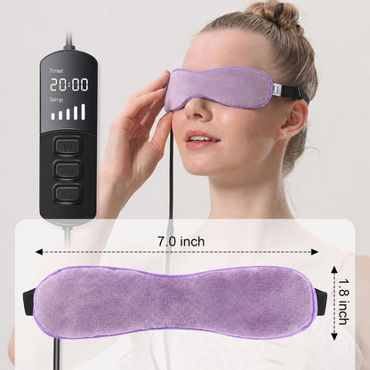 Aroma Season Heated Eye Mask for Dry Eyes, Warm Eye Compress with Flaxseed for MGD, Dry Eye Syndrome, Chalazion Blepharitis Stye Eye Treatment, Steam Moist to Unclog Glands (Blue)