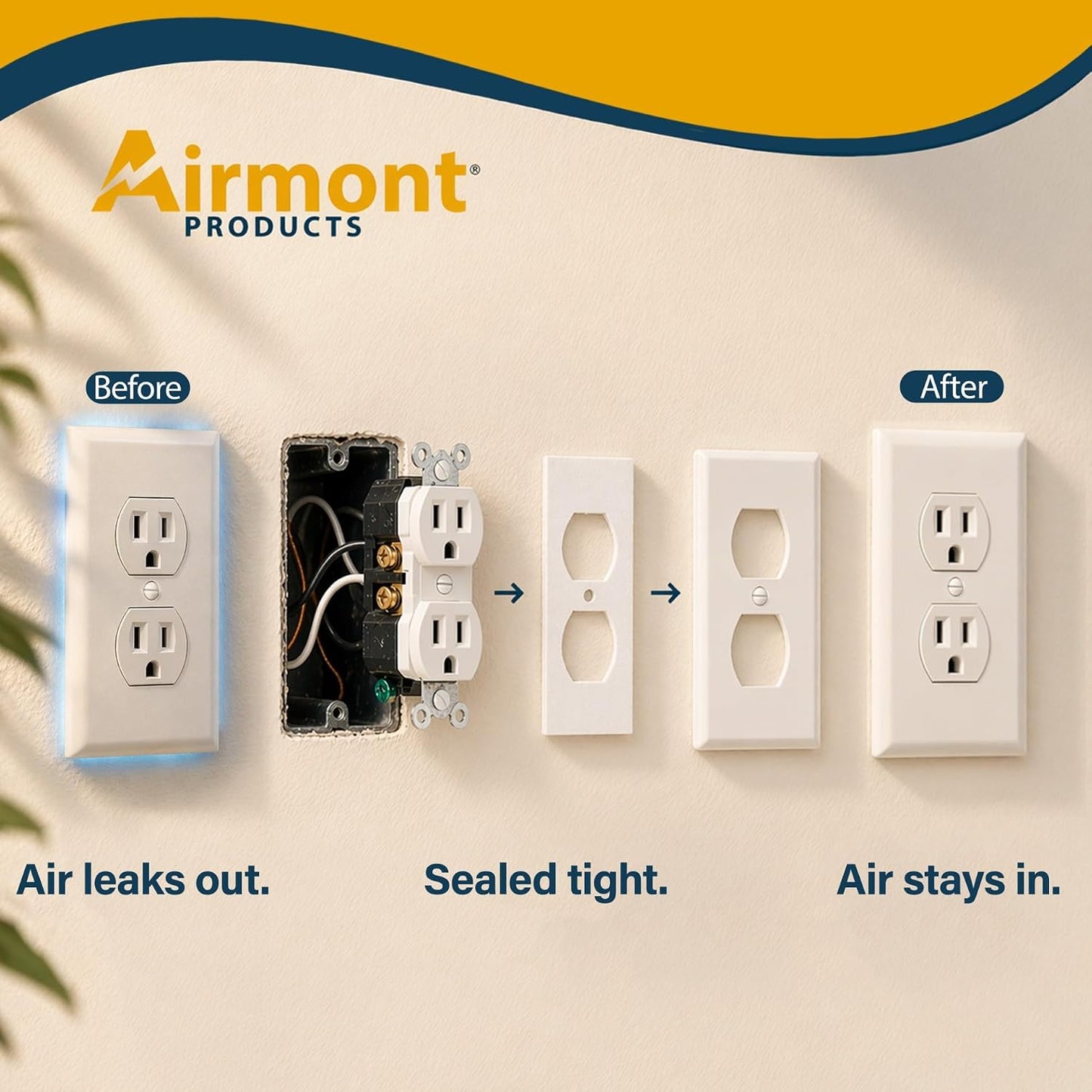 (30 Pack) Airmont Products Combination Pack Outlet Insulation Draft Sealers – Foam Gasket Insulation Pads for Duplex, Toggle & Rocker Switches, Electrical Wall Plates & Outlet Covers, Air Seal Stopper