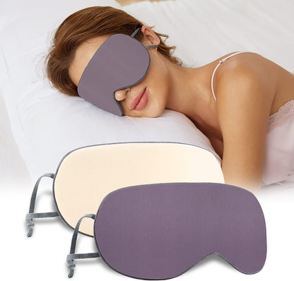 Sleeping Mask 2 Pack, Warm, Cool Double-Sided Use of Sleep Mask, Super Soft Blindfold with Adjustable Strap, Block Out Light, Comfort Sleep Eye Mask for Travel Meditation Nap Black