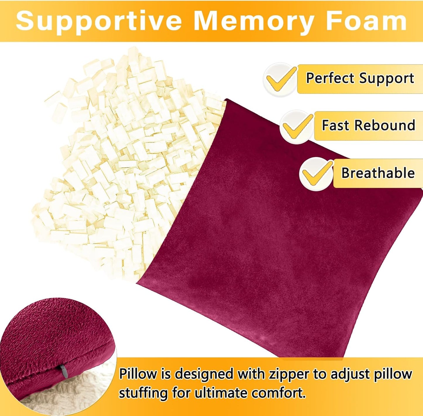 1 MIDDLE ONE 2 Pack Small Pillow, Memory Foam Mini Pillow 11 X 7 Inches for Travel, Sleeping, Nap and Neck, Knee, Lumbar Support, Tiny Cushion for Pet, Dogs (Grey)