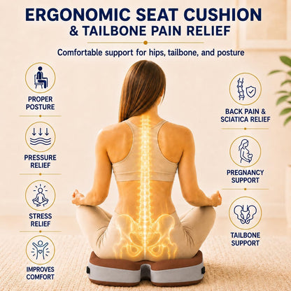 Memory Foam Ergonomic Seat Cushion for Office Chairs Pain Relief