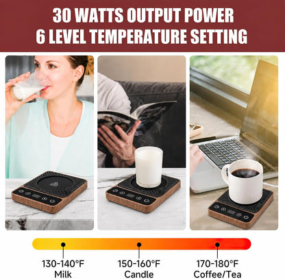 Mug Warmer - Electric Coffee Mug Warmer with Timer,Coffee Cup Warmer for Desk Auto Shut Off,Smart 6-Temperature Control, Coffee Accessories for Coffee Lovers, White | Coffee Cup Warmer for Desk Auto Shut Off,Smart 6-Temperature Control, Coffee