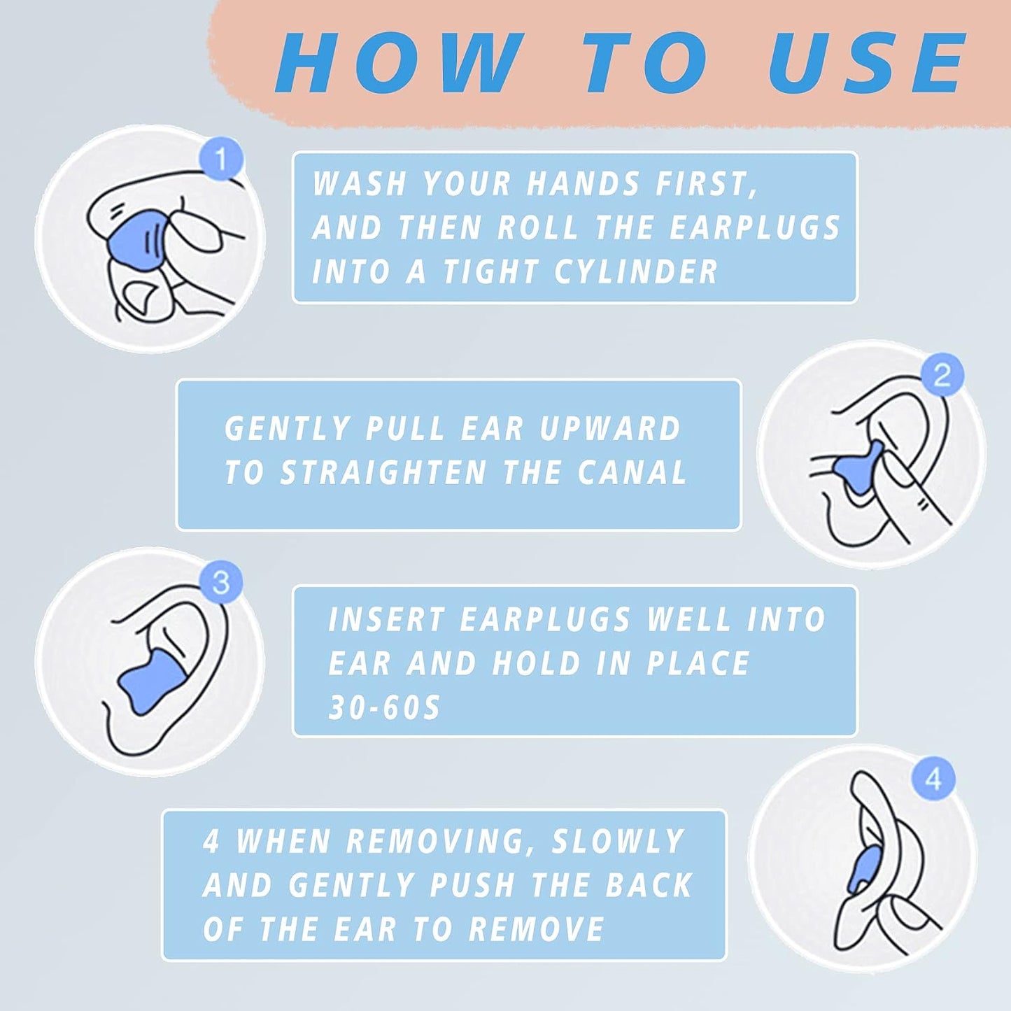 EXGOX 7 Pairs Silicone Ear Plugs for Sleeping Noise Cancelling Reusable Moldable Wax Earplugs for Swimming, Work, Airplane, SNR27dB(Dark Blue)