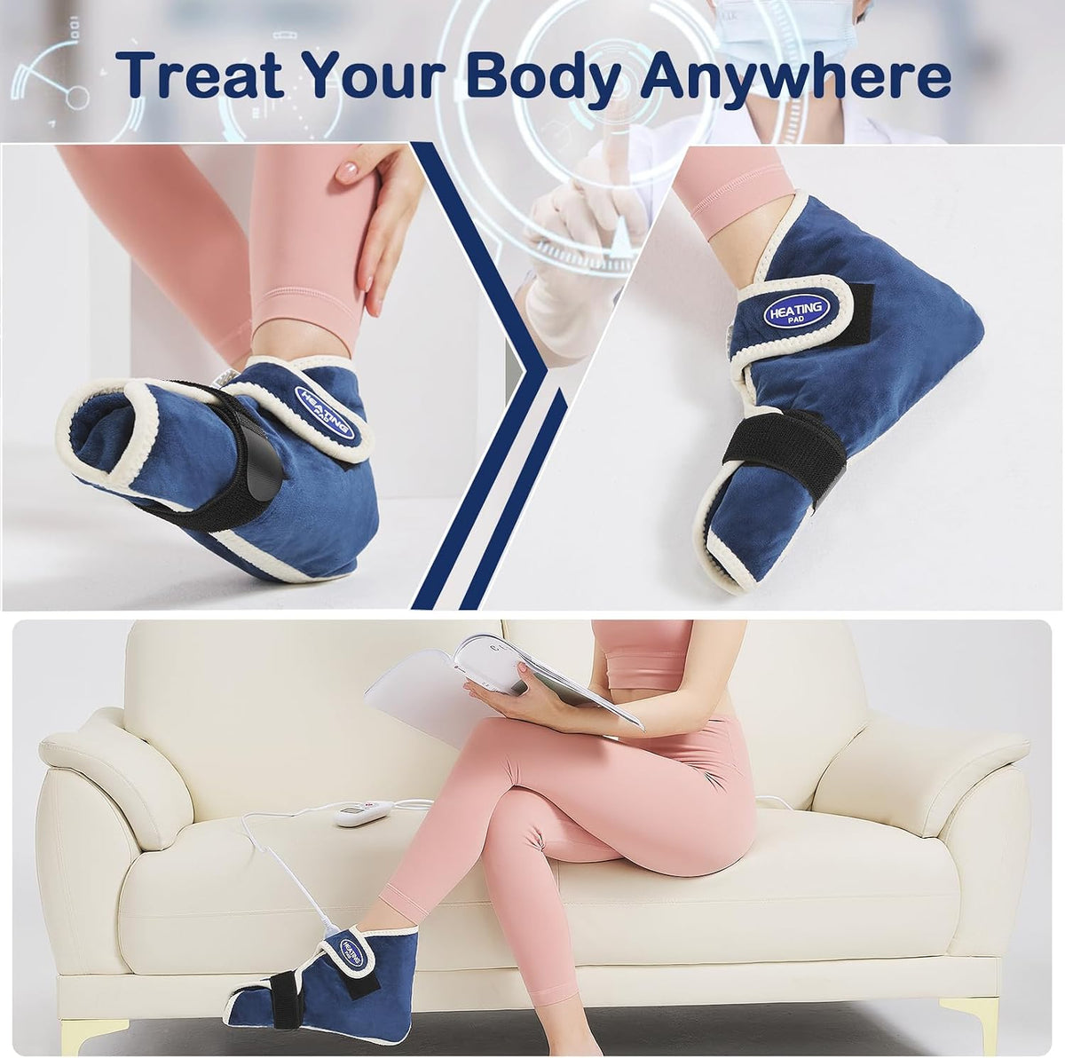 Foot Warmer, Electric Heating Pad for Foot&Ankle Pain Relie Fast Heating