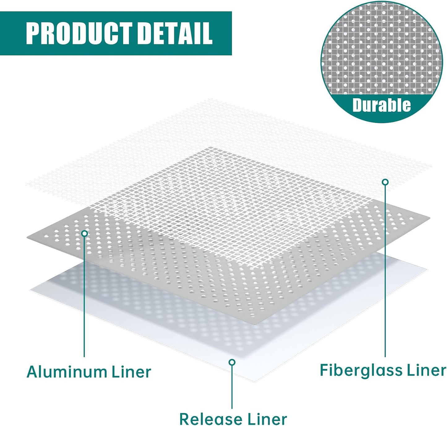 8Pcs 6 Inch Drywall Patch, Wall Repair Patches Wall Hole Repair Patch | Wall Patch for Aluminum Metal Sheetrock Ceiling, Self-Adhesive Fiberglass Repair Kit(6"x 6")