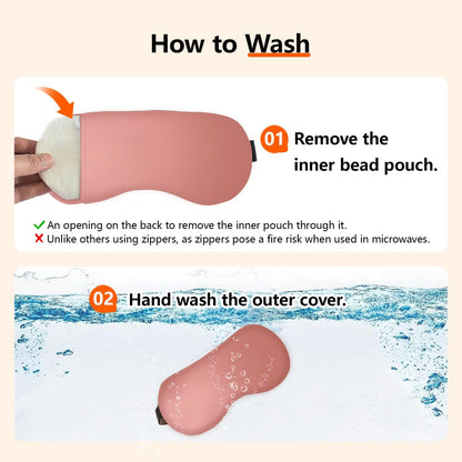 Natural Microwave Heated Eye Mask for Stye Eye Treatment -Moist Heat Warm Compress for Eyes -Premium Silk Eye Mask for Dry Eyes, Sinus, MGD-10 min Heat Therapy -Washable Cover & Adjustable Strap