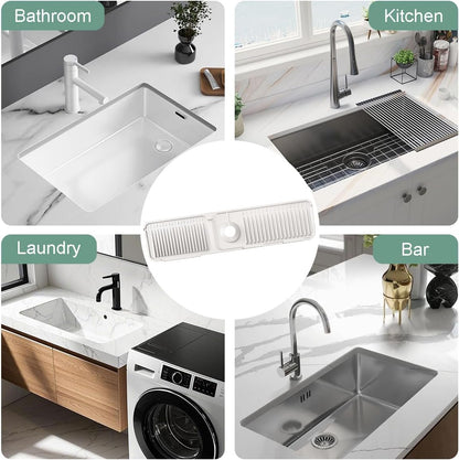 24 Inch Upgraded Draining Mat Folding faucet Mat for Bathroom Sink Splash Guard 7° Slope with Button Lock Water Draining Pad for Kitchen Bathroom Bar(Pink)