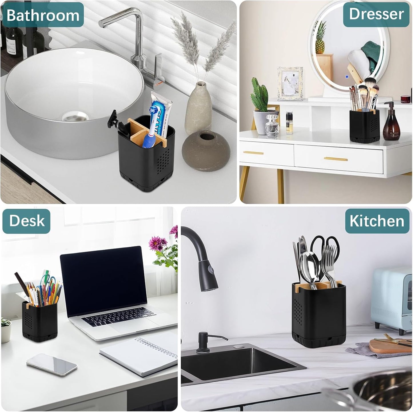 Boperzi Toothbrush Holders, Kids Toothbrush Holder with Drainage, Detachable Anti-Slip Electric Toothbrush Holder, Toothpaste Organizer Storage Caddy for Bathroom Countertop, Shower, Kitchen, Vanity
