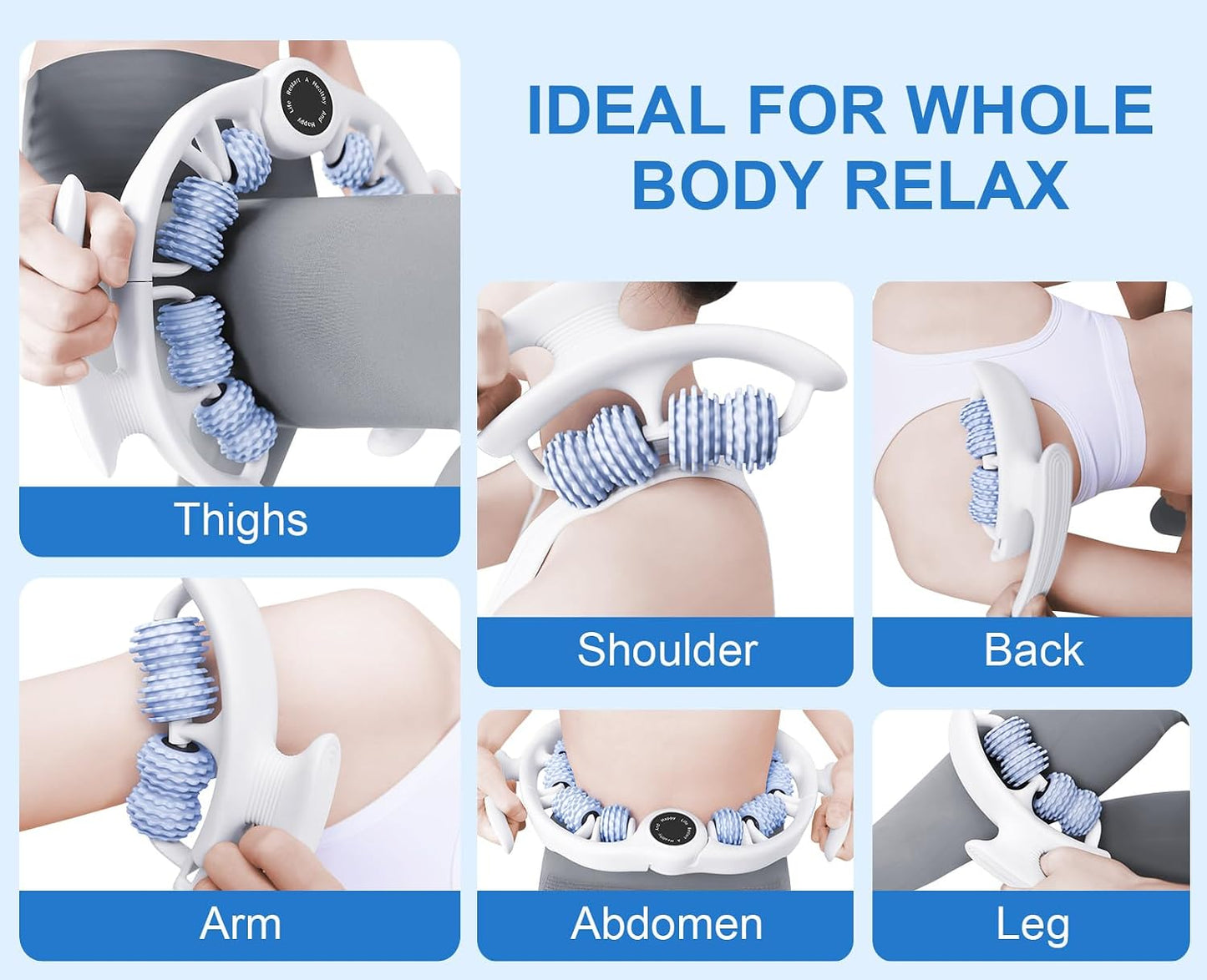 KESHWELL Cellulite Massage Tool,Muscle Massage Roller,Deep Fascia Massager | Lymphatic Drainage Massager,Cellulite Remover for Legs,Manual Massage Stick with Detachable Handle for Neck,Back, Arm,Thigh