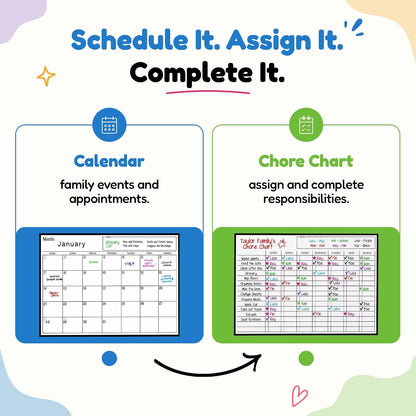 3 Pack Magnetic Dry Erase Calendar for Fridge, 17" x 12" Fridge Planner | Stain-Resistant Magnetic Calendar for Refrigerator with 6 Magnetic Markers & 1 Eraser - Monthly, Weekly & Daily Planner Set