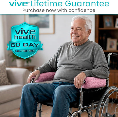 Vive Wheelchair Armrest Pads (2 PCS) - Memory Foam Sheepskin Cushion