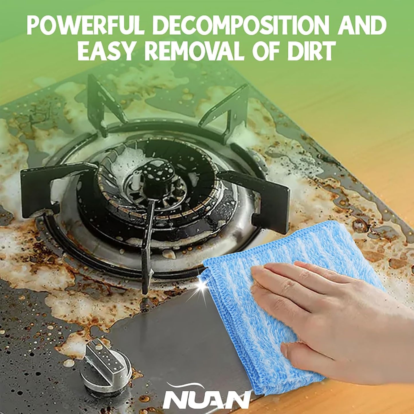 NUAN Heavy Duty Degreaser Spray, Kitchen Degreaser Cleaner Spray 500ML — Removes Grease & Oil on Stove Top, Oven, Grill, Microwave, Range Hood, All Purpose Degreaser Multi Surface Cleaner