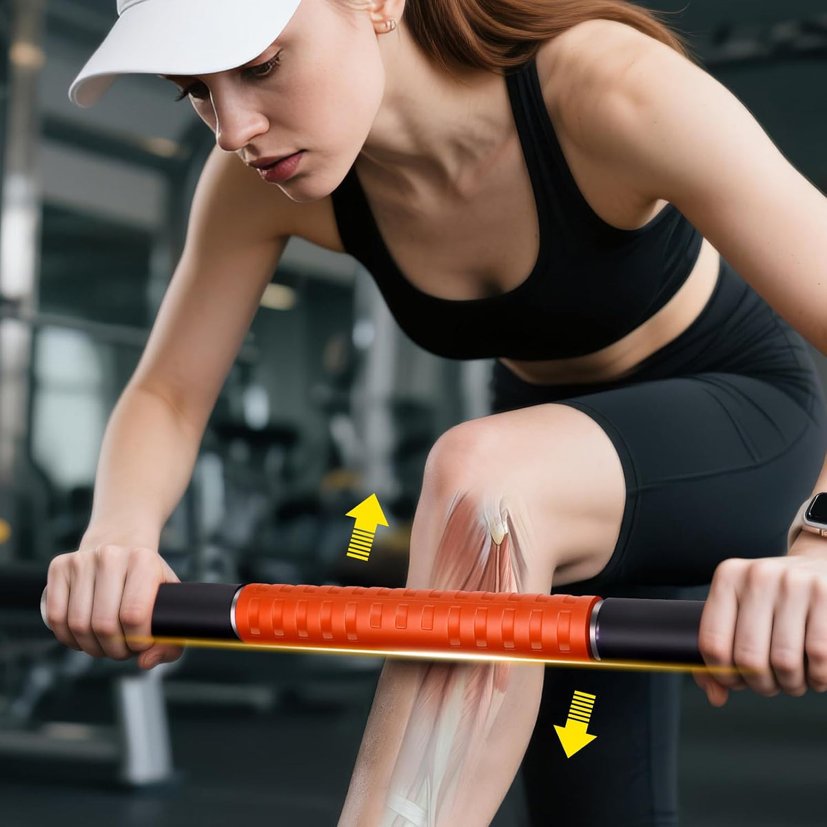 Muscle Roller Stick,17" Massage Roller for Muscle Deep Tissue Massage Black