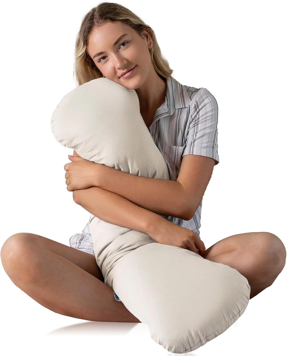 SleepCloud Weighted Body Pillow 6.5lbs, Cooling Tencel Cover, 41” x 10”