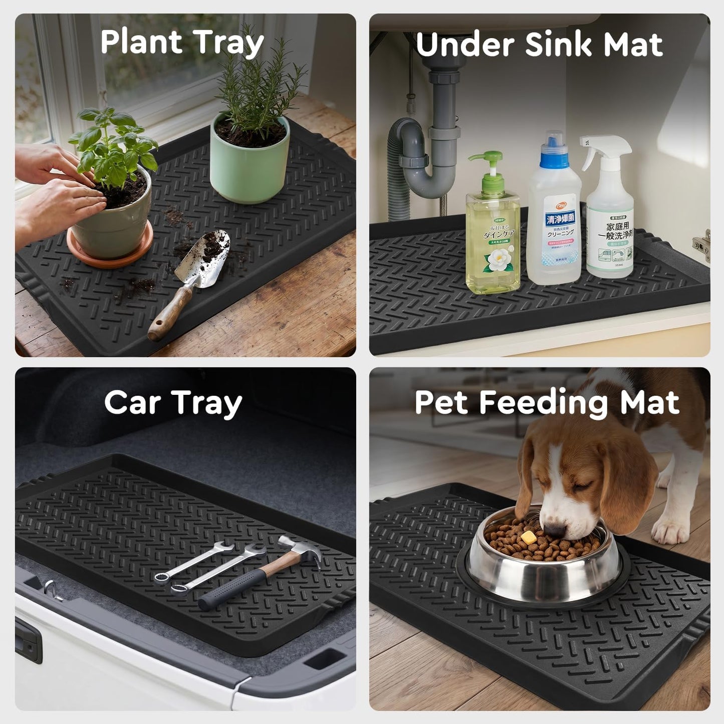 Tchdio Rubber Boot Tray for Entryway – Heavy Duty Shoe Mat, Mud and Snow Mat for Indoor/Outdoor Use – Boot Trays for Entryway, Shoe Tray for Entryway, 16 x 27.5 Inch Rubber Mat