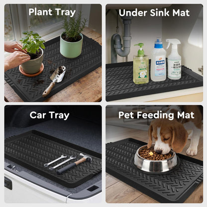 Tchdio Rubber Boot Tray for Entryway – Heavy Duty Shoe Mat, Mud and Snow Mat for Indoor/Outdoor Use – Boot Trays for Entryway, Shoe Tray for Entryway, 16 x 27.5 Inch Rubber Mat