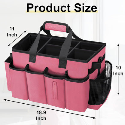 Wearable Large Cleaning Caddy Bag for Housekeepers (Black&Gray) | Cleaning Supplies Organizer with Adjustable Shoulder, Waist & Handle Straps, Detailing Bag for Kitchen Supplies