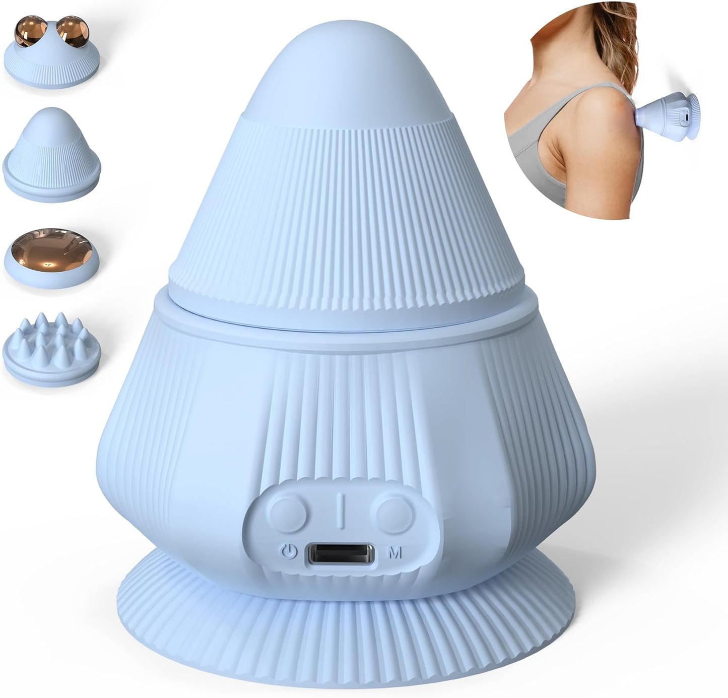 PROIRON Mountable Massage Ball with Suction Cup Pinpoint Deep Tissue Muscle Knot & Sore Relief, Vibration & Heating Trigger Point Massage Tool for Back Neck, Self-Massage Tool