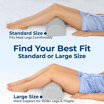 5 STARS UNITED Knee Pillow for Back Sleeping – Half Moon Bolster Pillow for Legs, Under Knee Pillow for Sleeping on Back, Memory Foam Leg Pillow for Back Pain, White