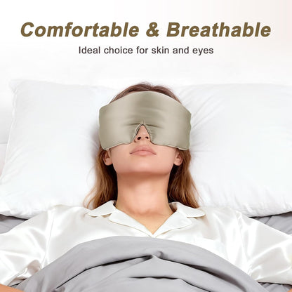 VOCOSTE 3D Pure Silk Sleep Mask with Travel Pouch, Black