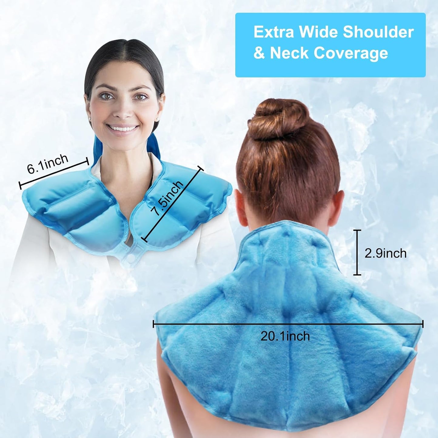 Neck and Shoulder Ice Pack for Pain Relief, Extra-Large Reusable Hot & Cold Gel Wrap, Therapy for Rotator Cuff, Muscle Spasms, Swelling, Surgery Recovery – Long-Lasting Cold Compress